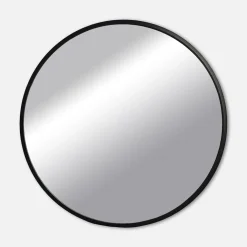 Lustro łazienkowe okrągłe czarne TORRE 80 cm