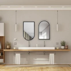 Lustro łazienkowe łuk czarne TORRE 60x100