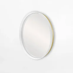 Lustro łazienkowe z akrylową ramą LED złote 60 cm