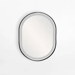 Lustro łazienkowe z oświetleniem LED czarne 50x70 cm