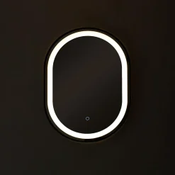 Lustro łazienkowe z oświetleniem LED czarne 50x70 cm