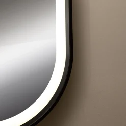 Lustro łazienkowe z oświetleniem LED czarne 50x70 cm