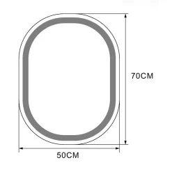 Lustro łazienkowe z oświetleniem LED czarne 50x70 cm
