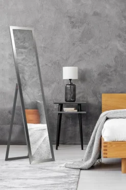 Lustro stojące w srebrnej ramie SLIM 40x160 cm