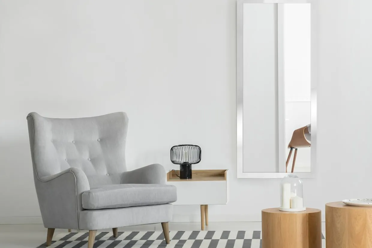 Lustro w białej ramie SLIM 47,5x107,5 cm