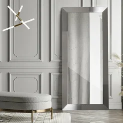 Lustro w srebrnej ramie MILANO 60x170 cm