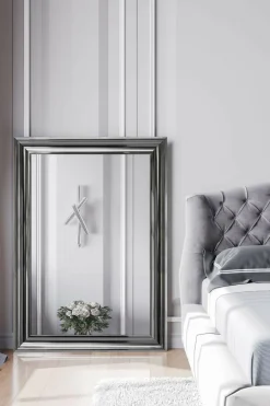 Lustro w srebrnej ramie VERONA 98x138 cm