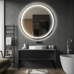 Lustro z oświetleniem LED okrągłe MILA PLUS 70 cm