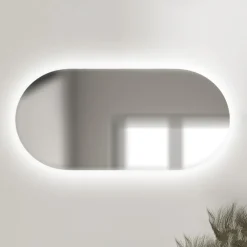 Lustro z oświetleniem LED owalne MILA 100x40 cm