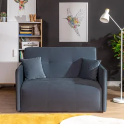 Mała sofa niebieska 126 cm LEO II
