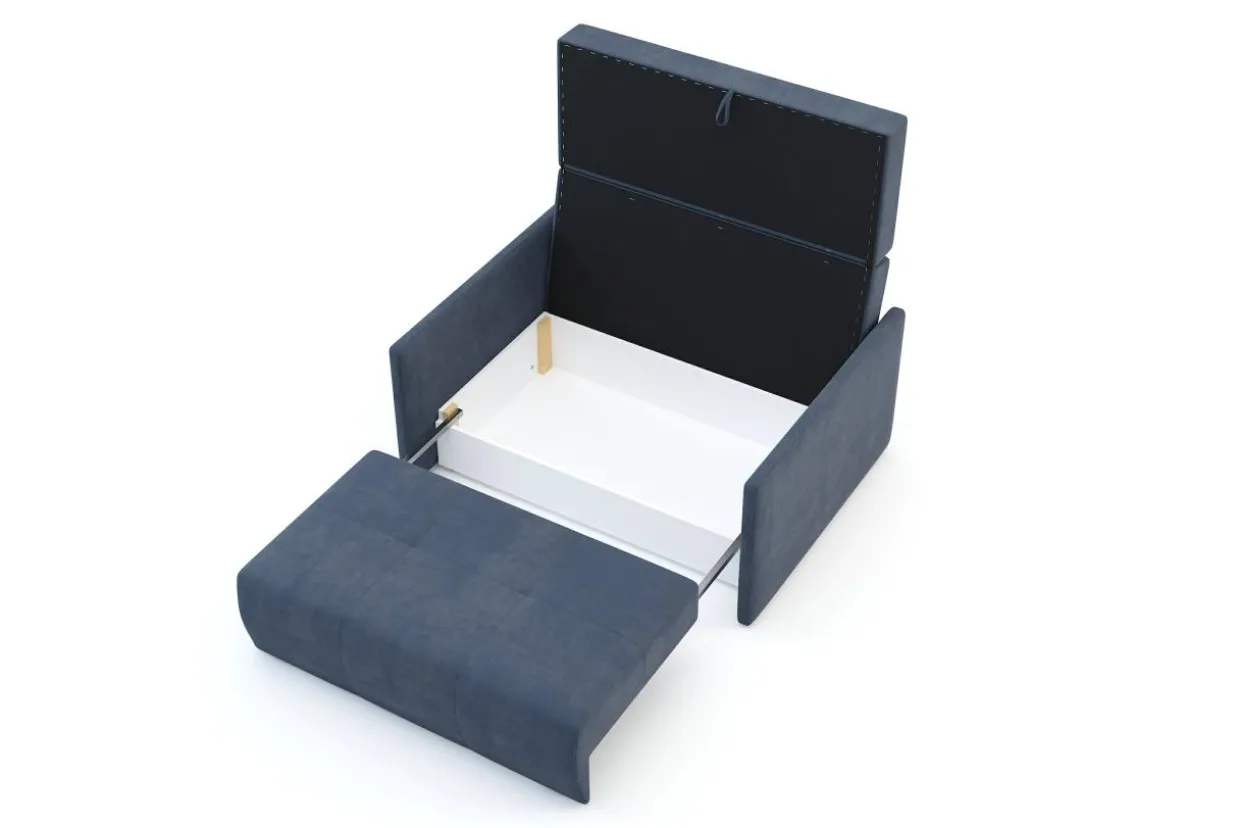 Mała sofa niebieska 126 cm LEO II