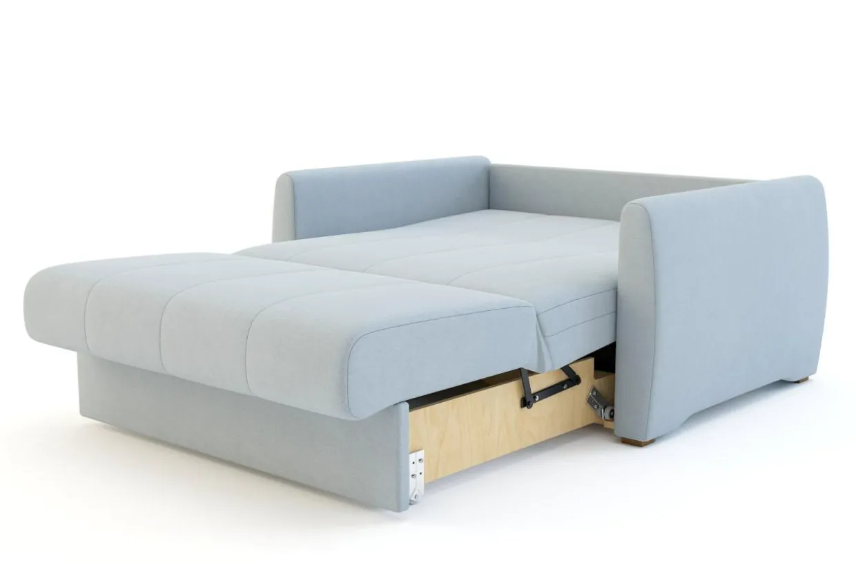 Mała sofa rozkładana błękitna DALIA