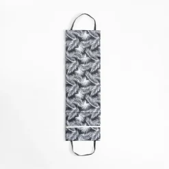 Mata plażowa w liście, czarna, 50x160 cm