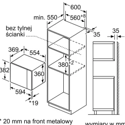 Mikrofala do zabudowy Home Connect BOSCH seria 6 czarna BEL554MB0
