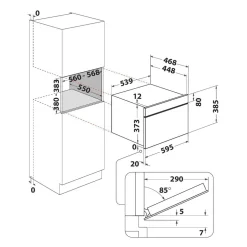 Mikrofala do zabudowy z funkcją Crisp czarna WHIRLPOOL W7MD440NB