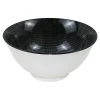 Miska na sałatkę porcelanowa biało-czarna OTTICO 280 ml