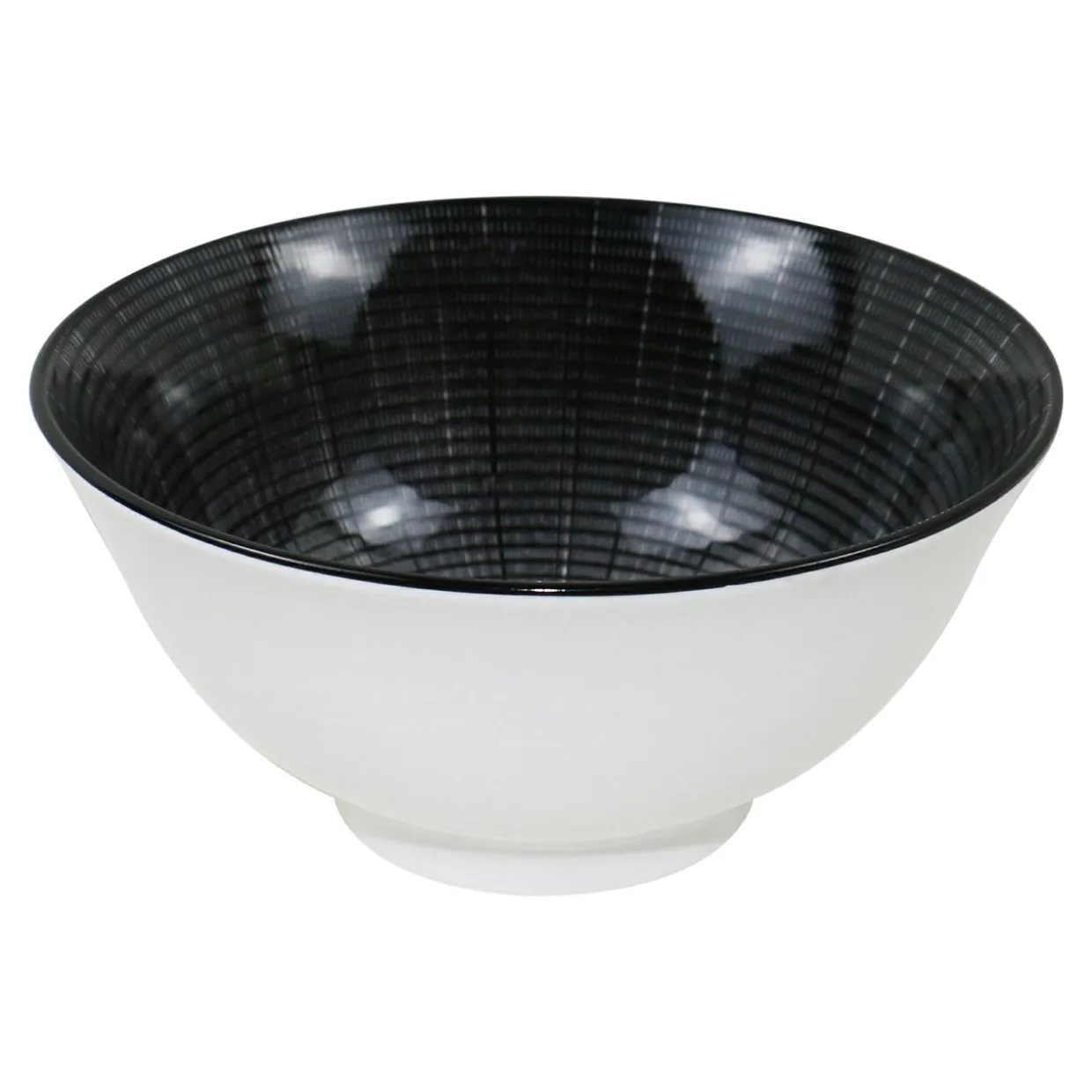 Miska na sałatkę porcelanowa biało-czarna OTTICO 280 ml