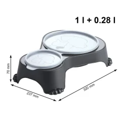 Miska podwójna dla psa lub kota z pokrywką SALLY