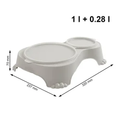 Miska podwójna dla psa lub kota z pokrywką SALLY