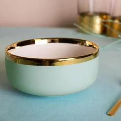 Miska porcelanowa jasna zieleń AURORA GOLD 500 ml