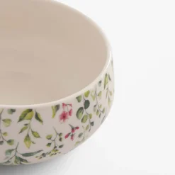 Miska porcelanowa w zielono-różowe kwiaty 660 ml