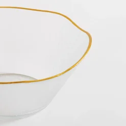 Miska szklana ze złotym rantem 21x9 cm