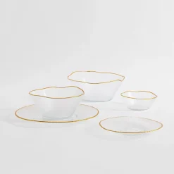 Miska szklana ze złotym rantem 15x5,5 cm