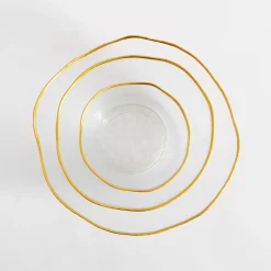 Miska szklana ze złotym rantem 28x11,5 cm