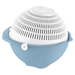 Miska z cedzakiem niebieska Stella 21 cm