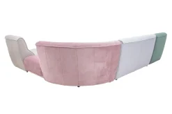 Modułowy narożnik kolorowy z pufą i leżanką FAMILY