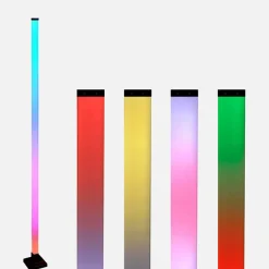 Muzyczna lampa podłogowa LED RGB czarna TUYA z pilotem