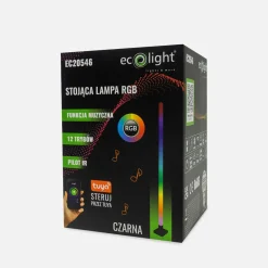 Muzyczna lampa podłogowa LED RGB czarna TUYA z pilotem