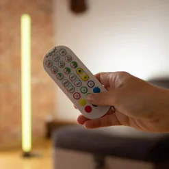 Muzyczna lampa podłogowa LED RGB czarna TUYA z pilotem