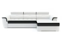 Narożnik biało-czarny AVERSA prawy