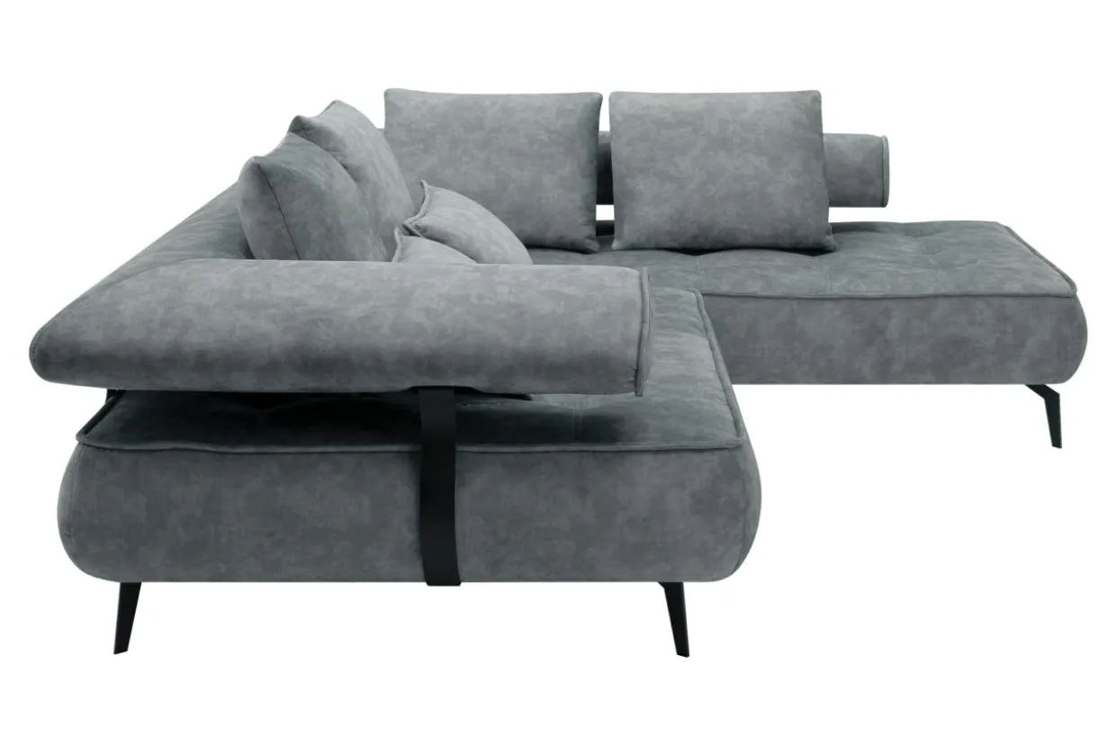 Narożnik elektrycznie rozkładany szary SELEDO L prawy