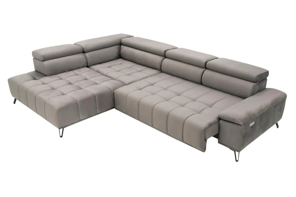 Narożnik elektrycznie rozkładany brązowy PALLADIO L lewy