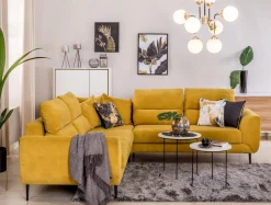 Narożnik musztardowy QUATTRO lewy