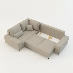 Narożnik rozkładany beżowy PIAVE lewy