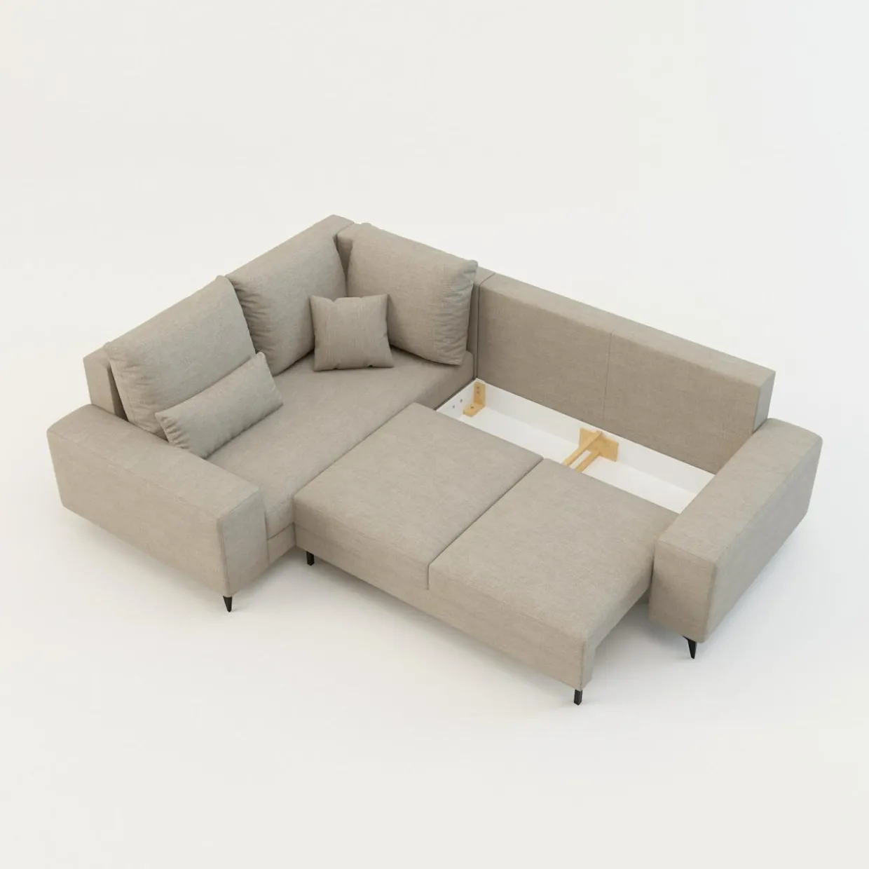 Narożnik rozkładany beżowy PIAVE lewy