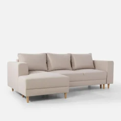 Narożnik rozkładany beżowy PERA lewy