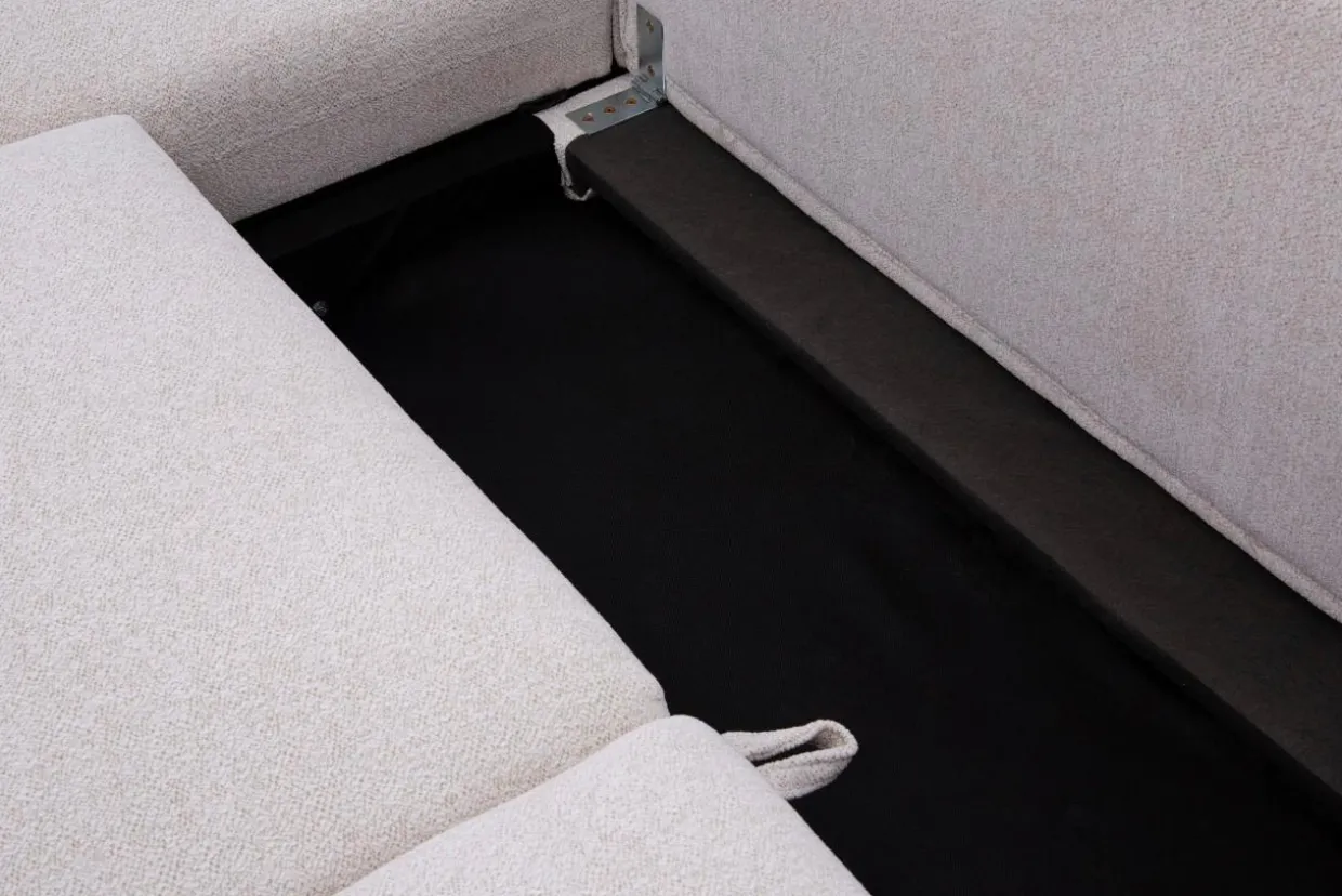 Narożnik rozkładany boucle beżowy ZURICH prawy