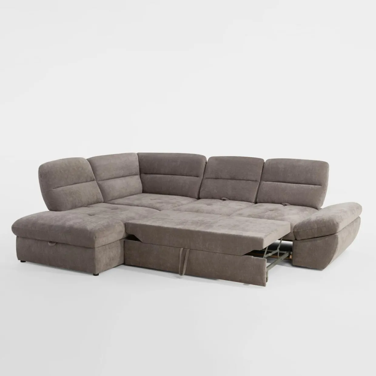 Narożnik rozkładany brązowy GALLANO L lewy