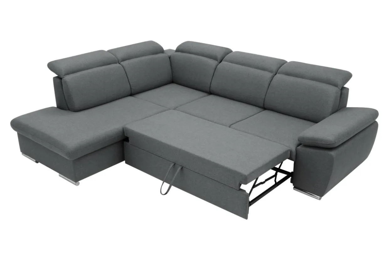 Narożnik rozkładany ciemnoszary ALDO lewy