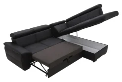 Narożnik rozkładany czarny TOWN prawy