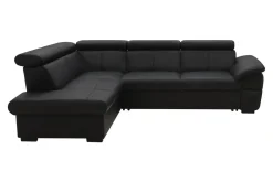 Narożnik rozkładany czarny TOWN lewy