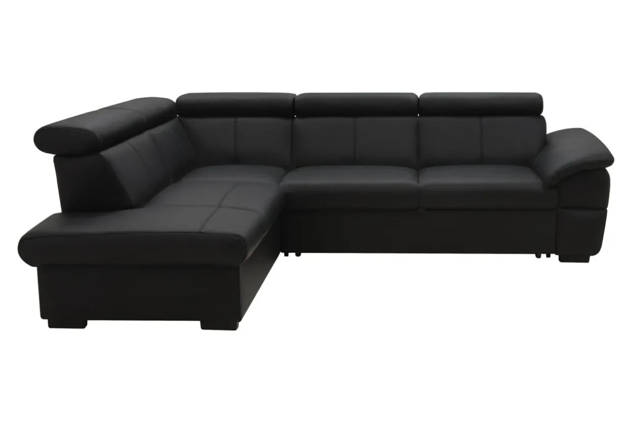 Narożnik rozkładany czarny TOWN lewy