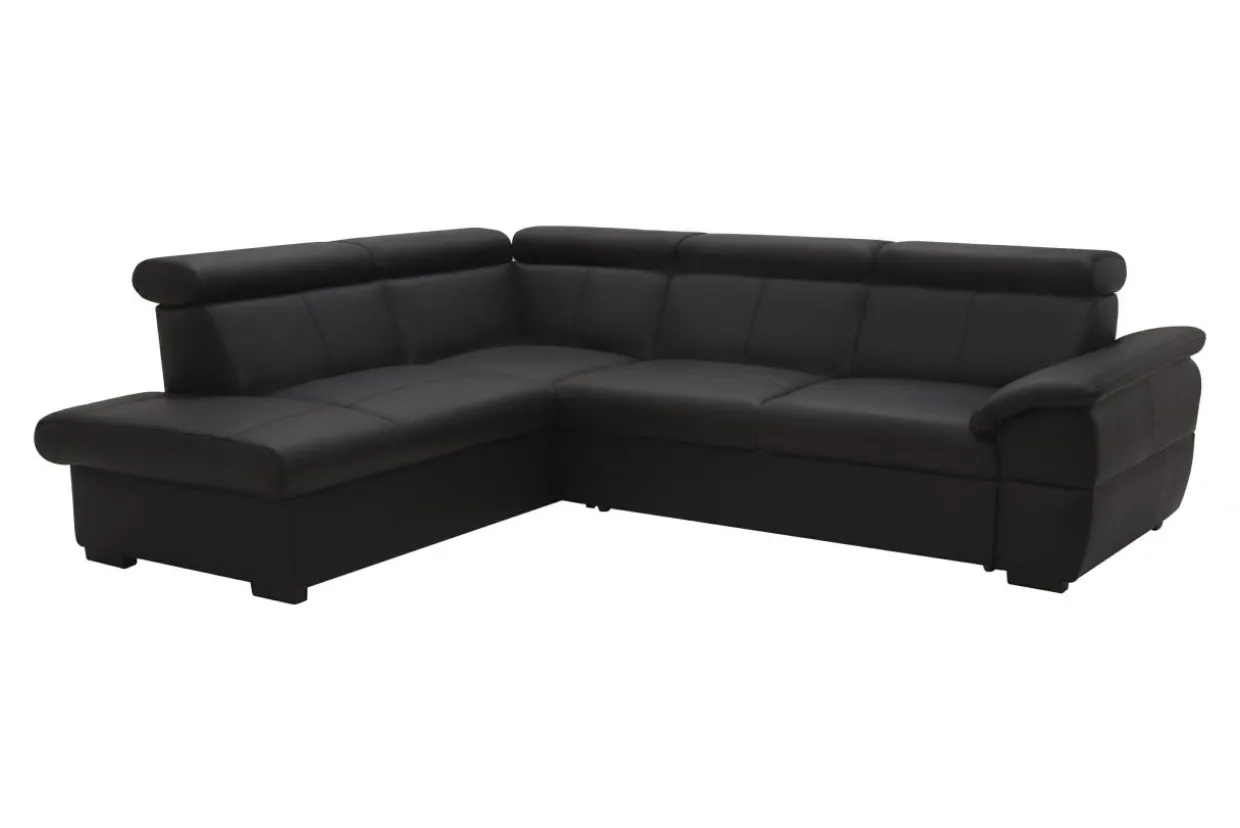 Narożnik rozkładany czarny TOWN lewy