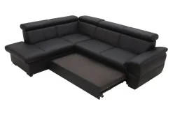 Narożnik rozkładany czarny TOWN lewy