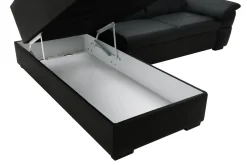 Narożnik rozkładany czarny TOWN lewy