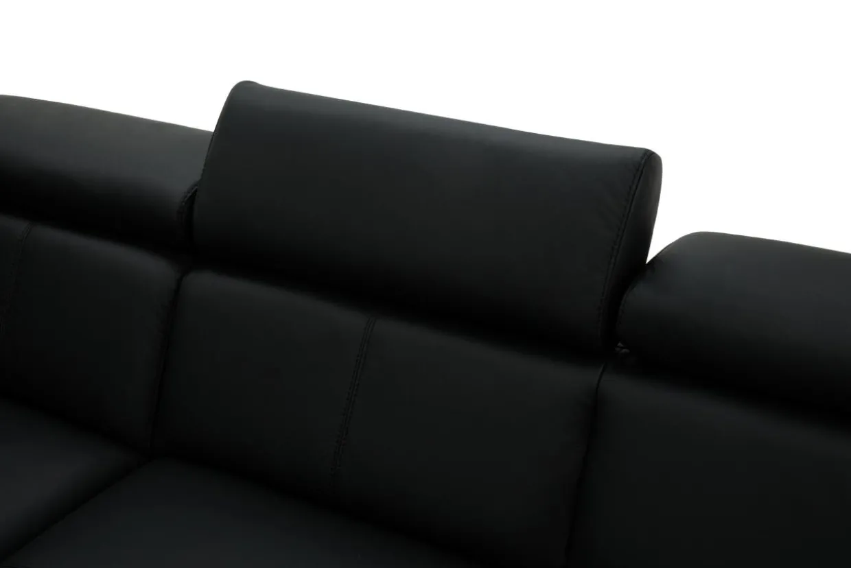 Narożnik rozkładany czarny TOWN lewy